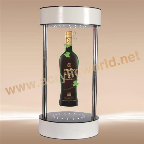 360 rotating acrylic magnetic floating bottle display 